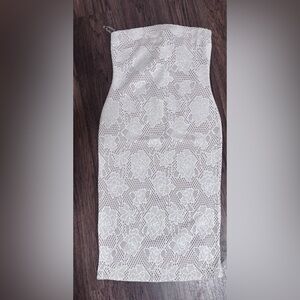 White Floral Lace Sleeveless Dress